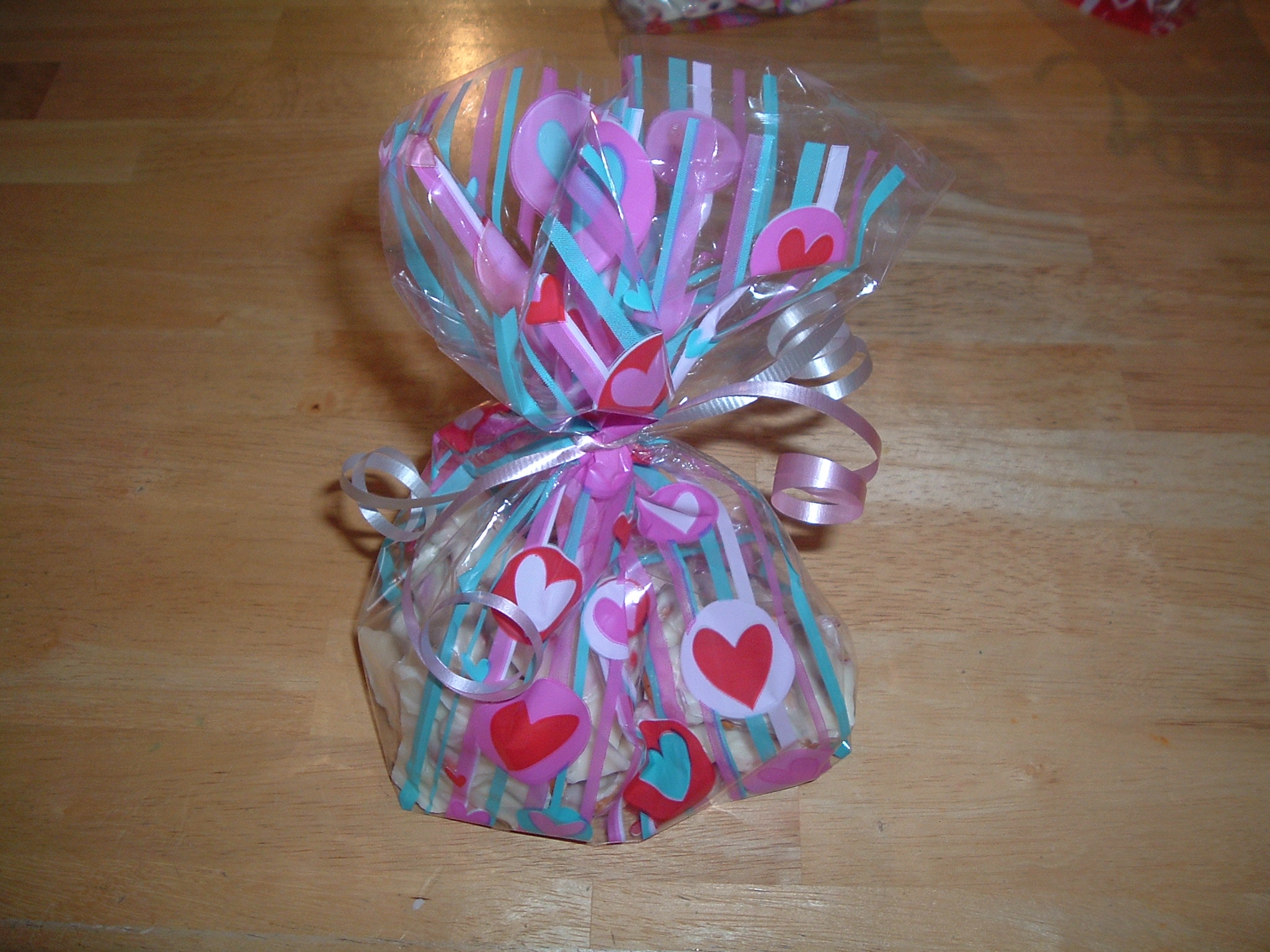 Pink & Teal Striped With Hearts
